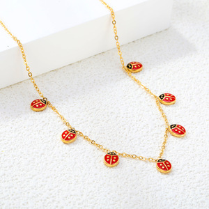 Ladybug Necklace Gold Silver <b>Chain</b> Heart <b>Cross</b> Pendant Women's Everyday Wear Jewelry - Product Image 2