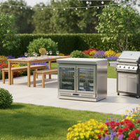 Peralatan Dapur BBQ Luar Ruangan Modern dari Baja Tahan Karat dengan Dua Pintu Tunggal, Tahan Korosi, Tahan Panas, Tahan Air.
