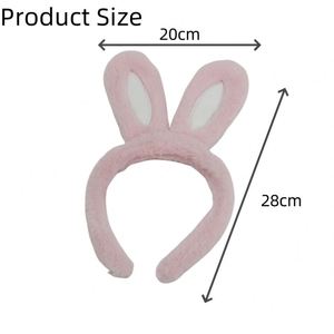 Easter Bunny Ears Cute Accessories Cosplay Party for Girls Makeup Headband Soft Plush Rabbit Ear Hairband - Product Image 3