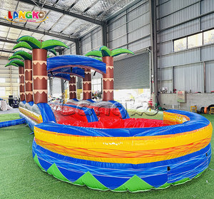 Prix réduit : Château gonflable aquatique palmier 0,55 mm avec toboggan et piscine - Product Image 3