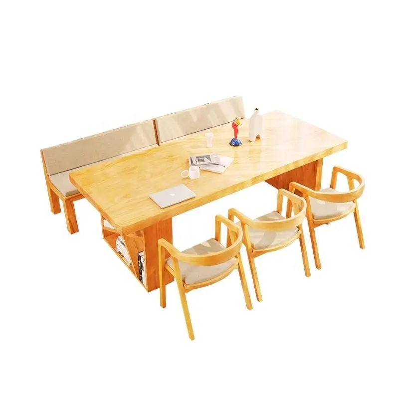 Оптовая Продажа с фабрики, высококачественные аристократические обеденные столы и обеденные стулья из массива дерева в стиле ретро (1 стол, 3 стула, 2 дивана)
