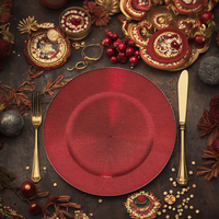Assiettes de Présentation Élégantes et Luxueuses en PP de 13 Pouces, Motif Multiligne, Écologiques, Légères, Jetables, Personnalisables pour Usage Domestique et Événements