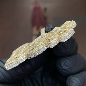 Colgante de Letra Personalizado de Plata 925 con Baño de Oro de 18K, Diamantes VVS y Moissanita, de Lujo, Estilo Hip Hop, Bicolor, con Piedras Brillantes - Product Image 2