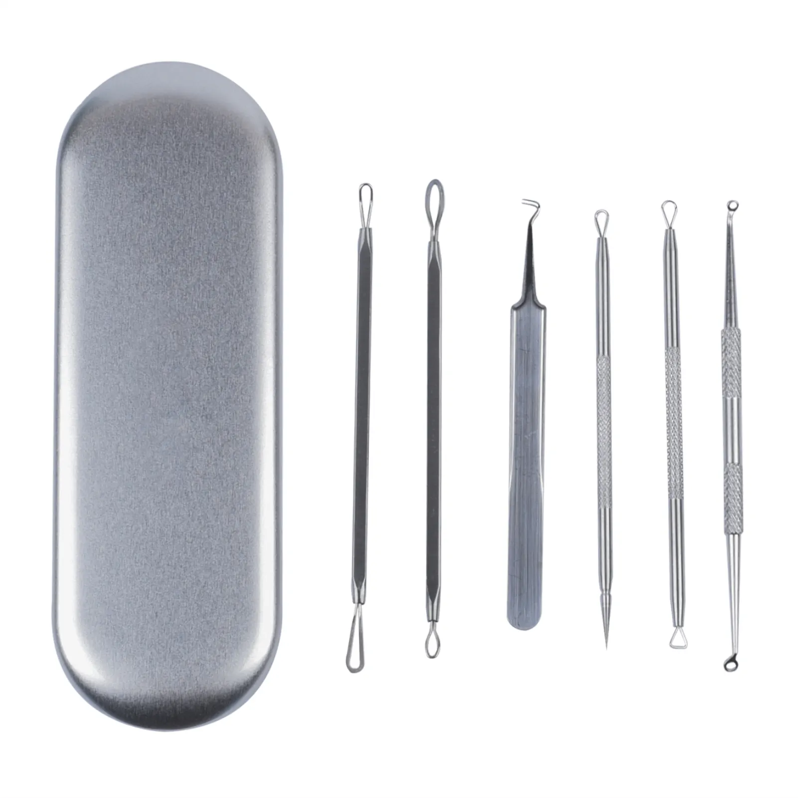 Travel Skin Care Stainless Steel Practical Pimple Popper Acne Comedone Extraction Blackhead Remover Extractor Tool Kit