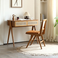 Bureau en bois massif durable et écologique de style Wabi-sabi, table de maquillage intégrée pour la maison, la chambre à coucher, petit appartement, style nordique