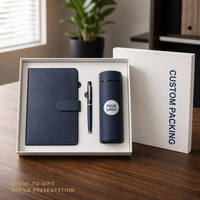 Ensemble cadeau de carnet en cuir PU A5 avec logo personnalisé, fermoir magnétique, stylo et tasse isotherme pour réunion d'affaires, souvenir d'entreprise