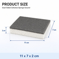 Éponge à récurer en cellulose double face pour la vaisselle et le nettoyage de cuisine, vente en gros