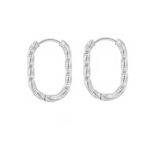 Amy Amy Fashion <b>Hoop</b> Earrings <b>Silver</b> Plated Alloy Women's Classic Jewelry Gift PE2800 - Product Image 3