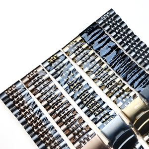 <span class=keywords><strong>Bracelet</strong></span> de <span class=keywords><strong>montre</strong></span> en acier inoxydable massif avec fermoir déployant, extrémité incurvée réglable, vis brossée, 20 mm 22 mm - Product Image 3