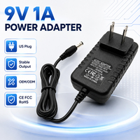 Adaptateur secteur mural CE homologué 9V 1A 9W, AC 100-240V DC 9 Volt 1 Ampère 1000mA, prise US, pour routeur et bande LED