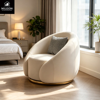 Fauteuil pivotant moderne de luxe, fauteuil en velours design, fauteuil de salon pivotant à 360 degrés pour salon, hôtel, villa
