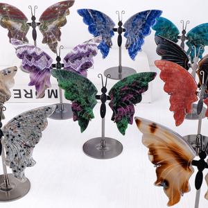 Cristales Curativos Espirituales Naturales al por Mayor, Tallados a Mano, Esculturas de Mariposas de Cristal, Artesanías, Decoración - Product Image 1