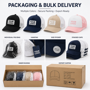 Gorra Trucker Personalizada al por Mayor con Logotipo Bordado en 3D, Espuma Dobby Dot, Malla Trasera, Negra y Blanca, con Cierre a Presión para Streetwear - Product Image 4