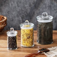 350ml 750ml 150ml verre personnalisé grande capacité large bouche clair cuisine stockage des aliments bocal en verre avec couvercle étanche pour pot de cornichon à thé