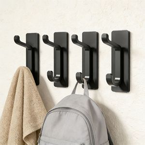 Chose Me Kitchenware Stainless Steel Robe <b>Hook</b> Thin Double <b>Hook</b> 15kg Load <b>Wall</b> Mounted Modern Design Easy Installation - Product Image 2