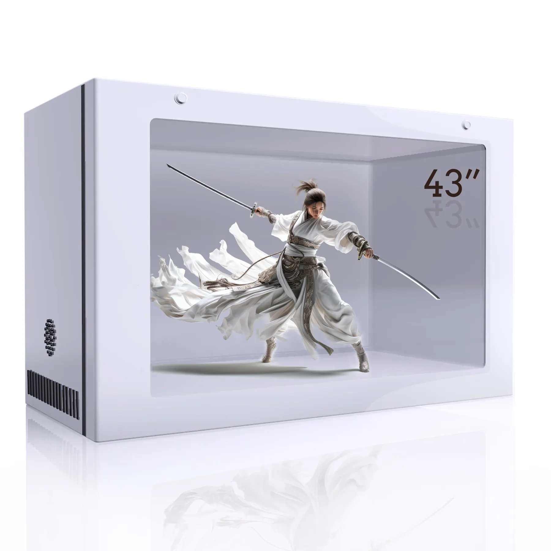 43 Zoll Tisch stehend Android Werbung Digital Signage zeigt Touchscreen LCD transparente Box