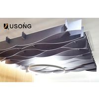 Panneaux acoustiques de plafond artistiques ignifuges et anti-moisissures Romelody pour restaurants haut de gamme, 48 couleurs, 100% PET, insonorisants, garantie 1 an