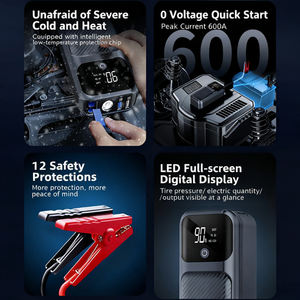 Arrancador de Coches Portátil 3 en 1 con Banco de Energía, Corriente Máxima de 600A, Salidas USB-C/USB-A, Luz LED y Pantalla Digital para Autos y Camiones - Product Image 2