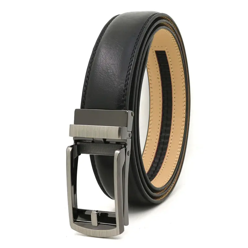 Wholesale automatic buckle custom cowhide leather artificial leather business casual belt men's belt