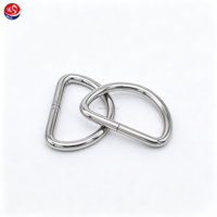 Accessoires de quincaillerie personnalisés : Anneau en D métallique fermé en fil de fer argenté de 15 mm de largeur intérieure pour sangle en nylon