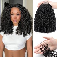Extensiones de Cabello Humano Rizado Birmano para Crochet, 60g, Sin Nudos, Pre-Separadas, Ligeras, Reutilizables, Cabello Remy