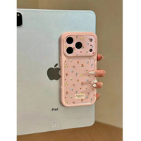 Coque de téléphone portable pleine écran à motif floral pour iPhone 14 18 16 17 Pro Max, antichoc, en acrylique anti-lumière bleue, coque arrière