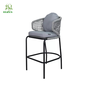 <span class=keywords><strong>Chaise</strong></span> de bar tressée en corde <span class=keywords><strong>chaise</strong></span> de bar tricotée pour <span class=keywords><strong>terrasse</strong></span> extérieure à la mode pour café-bar d'hôtel - Product Image 2