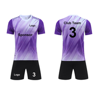 Grosir 2025 kit sepak bola penuh baju pria kustom Jersey klub sepak bola dengan Logo sublimasi seragam sepak bola Retro