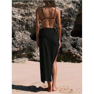 FOXA Jupe de plage pour femme, cache-maillot asymétrique à fente haute, en crochet floral 3D - Product Image 2