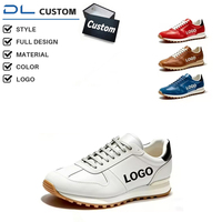 Sneakers décontractées en cuir verni personnalisées, chaussures de course pieds nus pour hommes et femmes, design de logo personnalisé