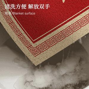 Alfombra de Entrada Semicircular Roja de Año Nuevo para el Hogar, de Fibra de Poliéster Antideslizante, con Diseño Novedoso, Fácil de Limpiar - Product Image 5