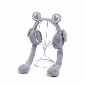 Couvre-oreilles en peluche amusants pour adultes - Couvre-oreilles chauds d'hiver avec matériau épaissi et oreilles mobiles, taille unique - Product Image 5