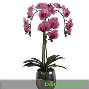 Everongflower anggrek buatan, bunga anggrek imitasi dengan pot sentuhan nyata, bunga dekorasi sentuhan nyata untuk dekorasi