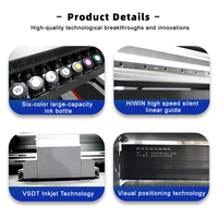 Mesin Cetak UV Flatbed Ukuran A1 dengan Kamera, Printer UV 9060 I3200/I1600 dengan Print Head untuk Posisi Cetak Visual