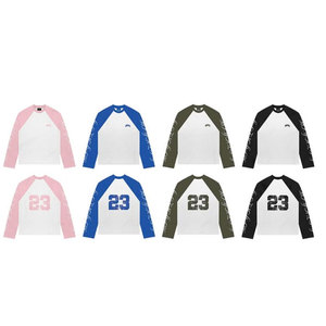 T-shirt en jersey à manches longues, coupe ample, style streetwear pour hommes, hip-hop, poids lourd, blanc et noir, imprimé sur mesure en maille - Product Image 6