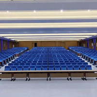 Chaise de salle de cinéma moderne, pliable, avec structure métallique, rembourrage en mousse haute densité, sièges durables et confortables