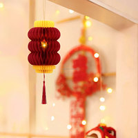 Lanterne en papier chinois en nid d'abeille écologique 2025 décorations de fête du printemps avec aimants décorations de style chinois