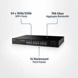 Lenovo ThinkSystem DB610S Gen6 32G Fibre Channel <b>Switch</b> 24-Port Activated 16Gb SFP+ 768Gbps SAN <b>Network</b> <b>Switch</b> - Product Image 2