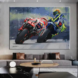 Abstract Motorcycle Canvas Painting Oil Prints and Poster Modern Wall Art Picture for Living Room Home Decoration