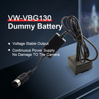 Interface d'alimentation de lampe Flash mâle vers câble DC 5.5*2.5mm + batterie factice VW VBG130 pour caméras SDR-H20 VW-VBG130 VW-VBG070 VBG260