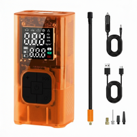 Gonfleur de pneus numérique portable rechargeable 150 PSI en ABS pour voitures et motos, double affichage numérique, arrêt automatique, batterie externe, LED