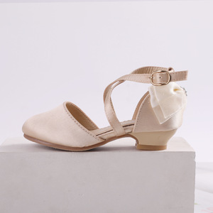 <span class=keywords><strong>Scarpe</strong></span> da festa nuziale in raso <span class=keywords><strong>con</strong></span> fiocco bianco per ragazze <span class=keywords><strong>scarpe</strong></span> da banchetto - Product Image 3