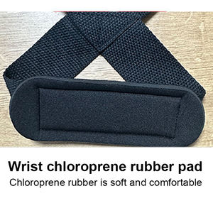 Sangles de poignet de musculation en forme de huit avec logo personnalisé, rembourrées en caoutchouc, pour haltérophilie et gym, directement de l'usine - Product Image 4