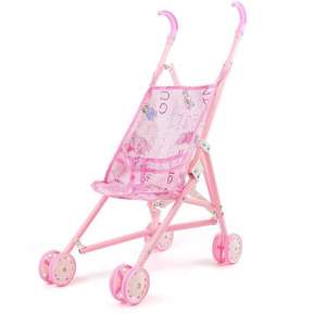 Hermoso Cochecito de Juguete para Niñas, Cochecito <span class=keywords><strong>Plegable</strong></span> para Bebés y Niños Pequeños, Cochecito con Parasol, <span class=keywords><strong>Carrito</strong></span> de Juguete de Hierro - Product Image 1