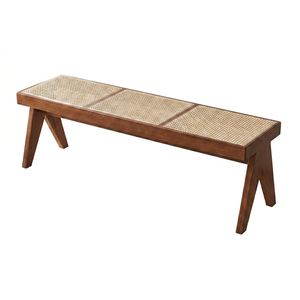 Chandigarh-style Rattan Nordic Wabi-sabi Dining Stool Bench Commercial Use Durable & Lightweight GPRS GD-BH087 - Product Image 1