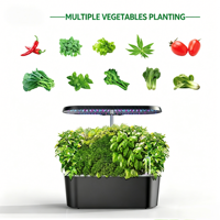 Système de culture hydroponique magnétique 24W avec lumière LED automatique pour plantes, 7 trous, pour herbes et légumes d'intérieur