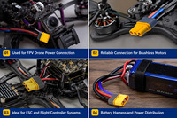 Câble Pigtail Amass MR30 à 3 Broches Mâle/Femelle à Extrémité Ouverte Pré-câblé avec Fil en Silicone 18AWG pour Moteur ESC de Drone RC