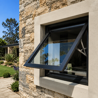 Fenêtre à baldaquin en aluminium, cadre extrudé sur mesure, vitrage ventilé pour grandes fenêtres de cuisine, vente en gros personnalisée