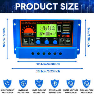 NOUVEAU Régulateur de Batterie Solaire Automatique 12V 24V 10A <span class=keywords><strong>PWM</strong></span> Contrôleur de Charge pour Système d'Énergie Solaire pour Batteries AGM, Gel, à Électrolyte Liquide et Lithium - Product Image 4