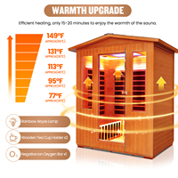 Sauna extérieur Icegalax pour 2 à 4 personnes, en bois de cèdre rouge, infrarouge, 2,6 kW, avec commande intelligente et haut-parleur Bluetooth.